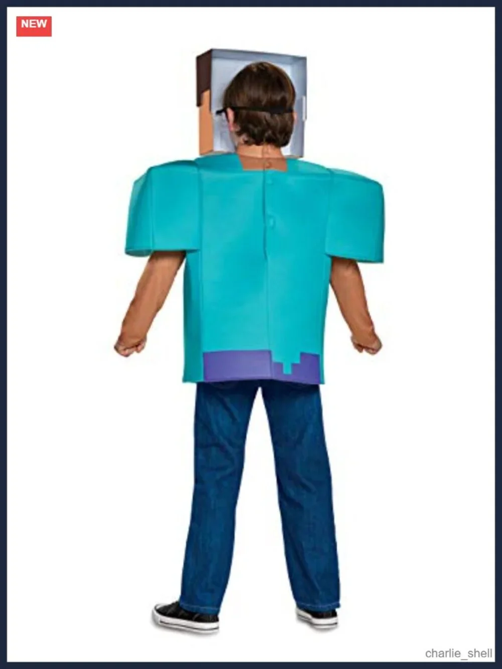 Minecraft Steve Classic Kids Costume Tunic & 3D Mask Halloween Cosplay